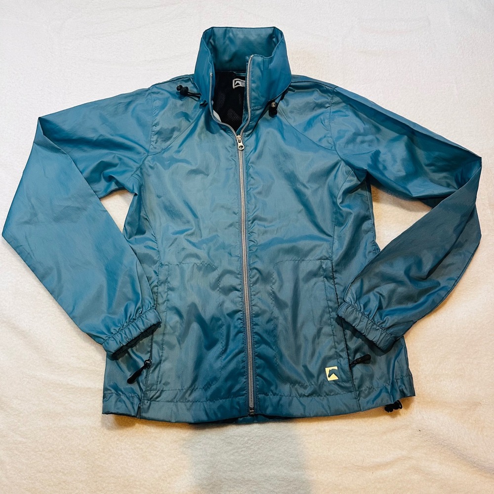Dover Saddlery Riding Sport Teal Blue Windbreaker Jacket Mesh Lined Equestrian